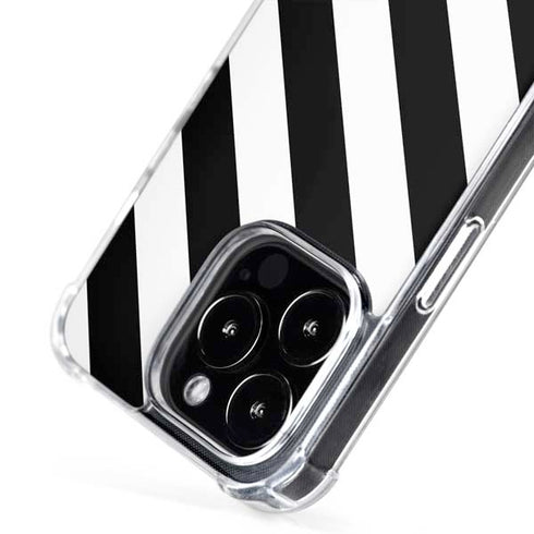 Black and White Geometric Stripes iPhone 16 Pro MagSafe Case